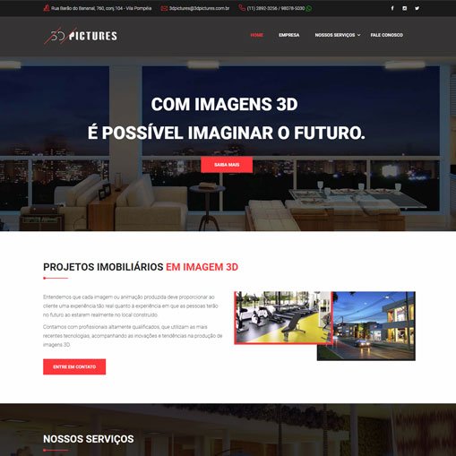 Criação de site para Empresa de Produção de Imagens Digitais 3D