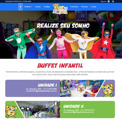 Criação de site para Buffet Infantil