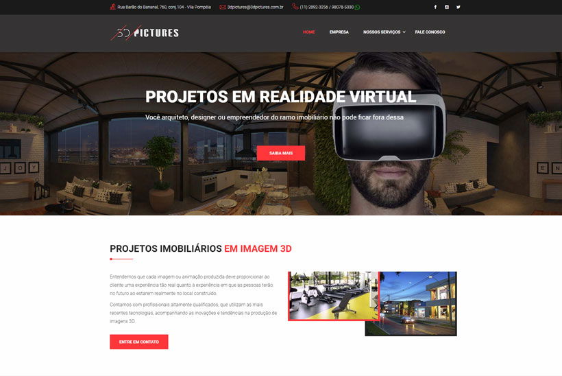 Criação de Site 3D Pictures Criação de Site 3D Pictures