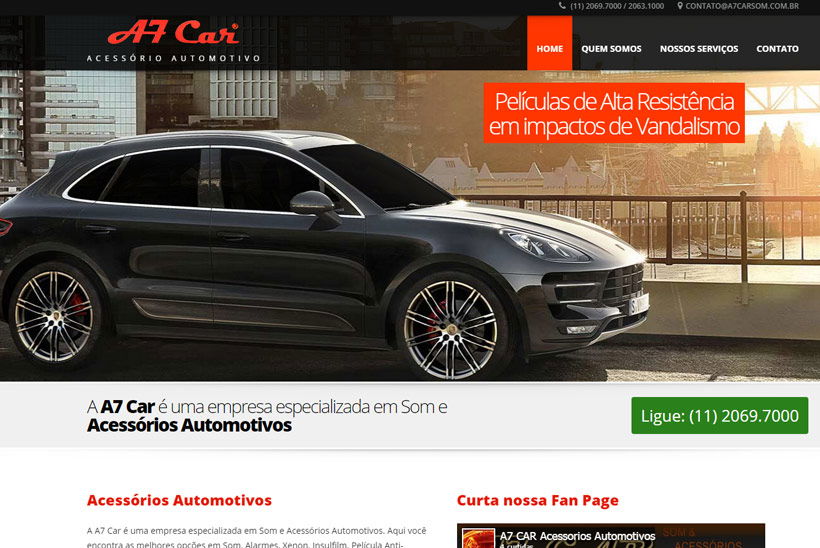 Criação de Site A7 Car Som Criação de Site A7 Car Som
