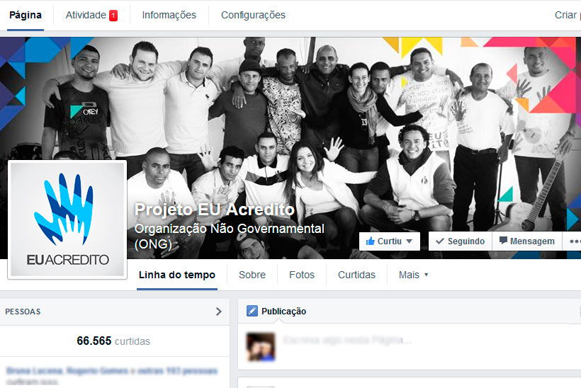 Campanha no Facebook Ads ONG Eu Acredito Campanha no Facebook Ads ONG Eu Acredito