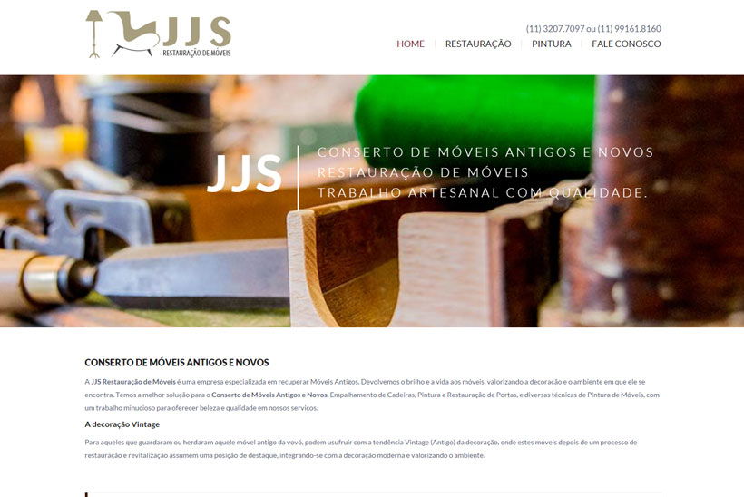 Criação de Site com SEO para JJS Reforma de Móveis Criação de Site com SEO para JJS Reforma de Móveis